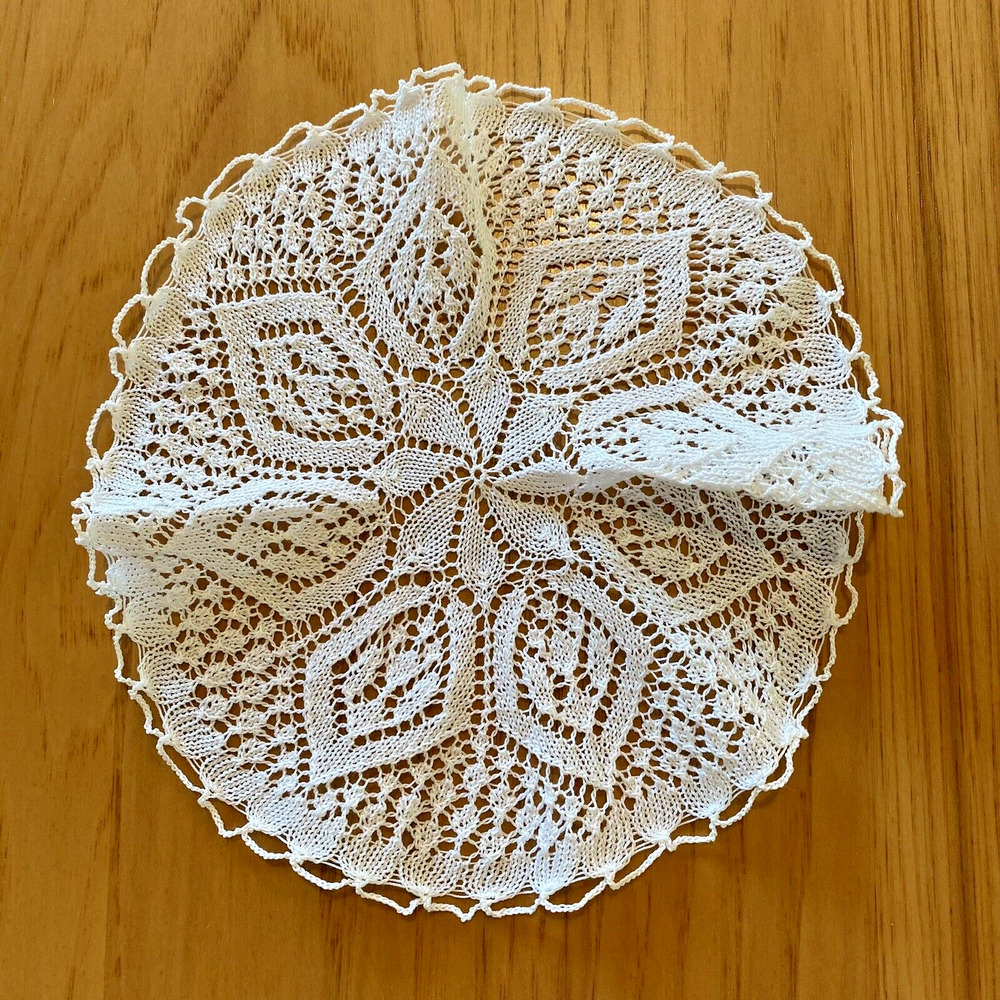 Vintage Hand Crocheted Doilies Doily Pastel Pink Blue White Delicate Lot of 7 - Picture 8 of 15